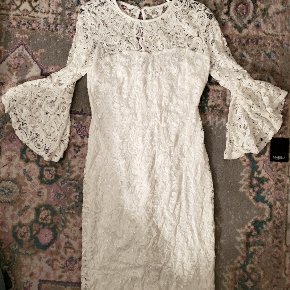 Marina mid length bridal dress